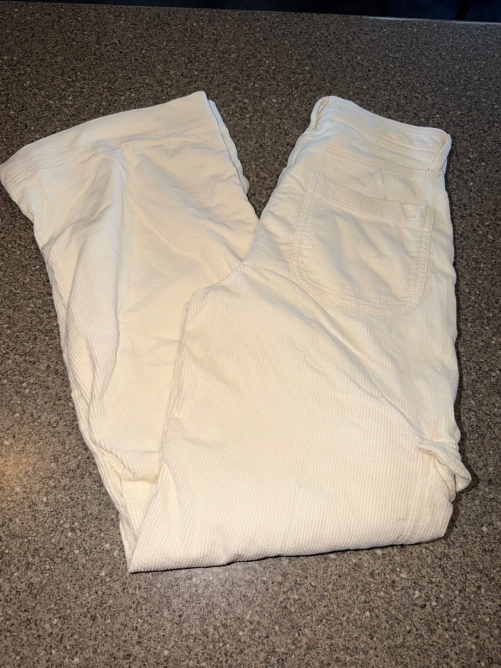 American Eagle Outfitters y2k style wide leg Cream Corduroy Pants